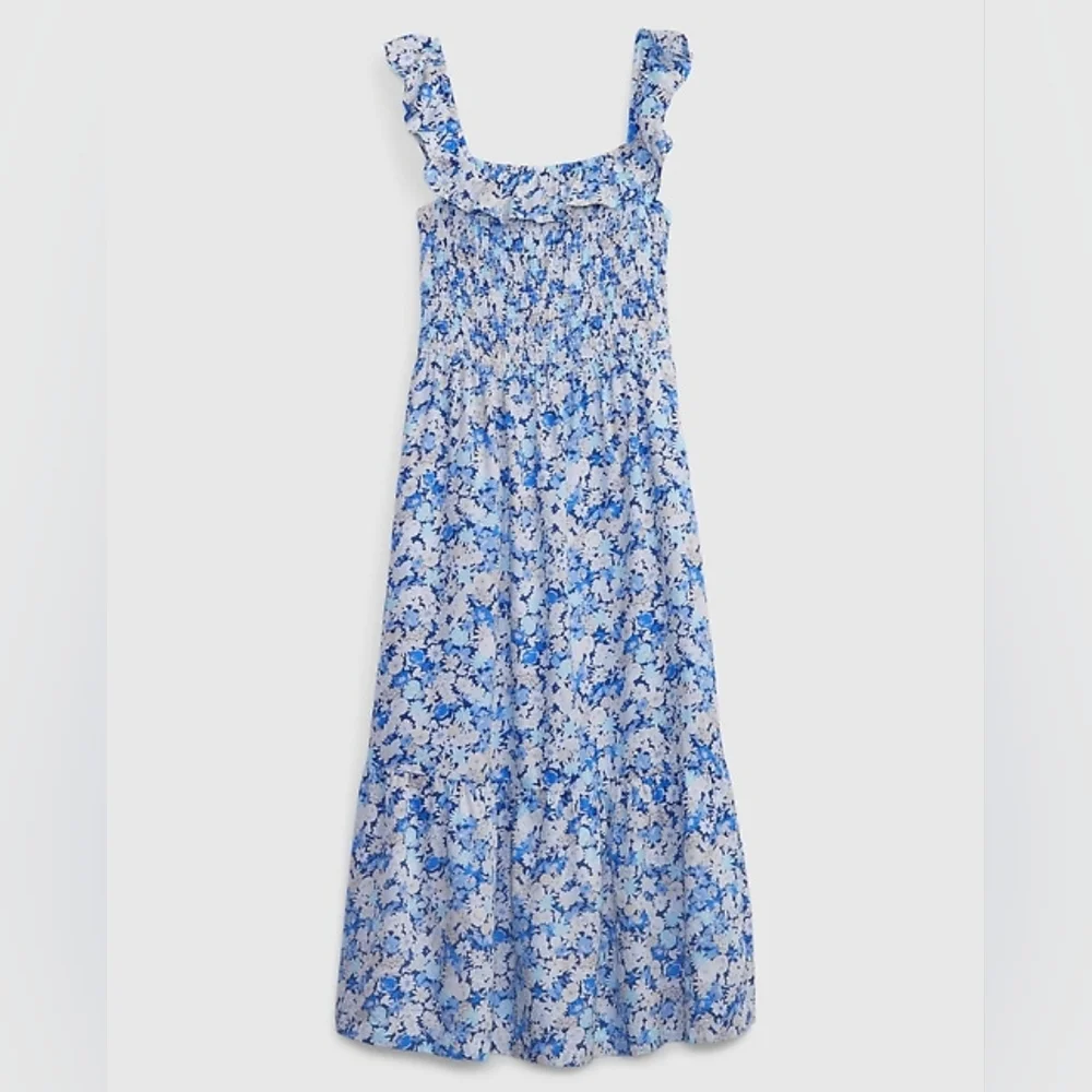 GAP Floral Ruffle Sleeve Midi Dress Medium NWOT - Picture 1 of 9